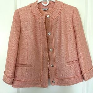 NWOT Liu Jo Boucle Tweed Jacket Pink Size 46/ 10 US